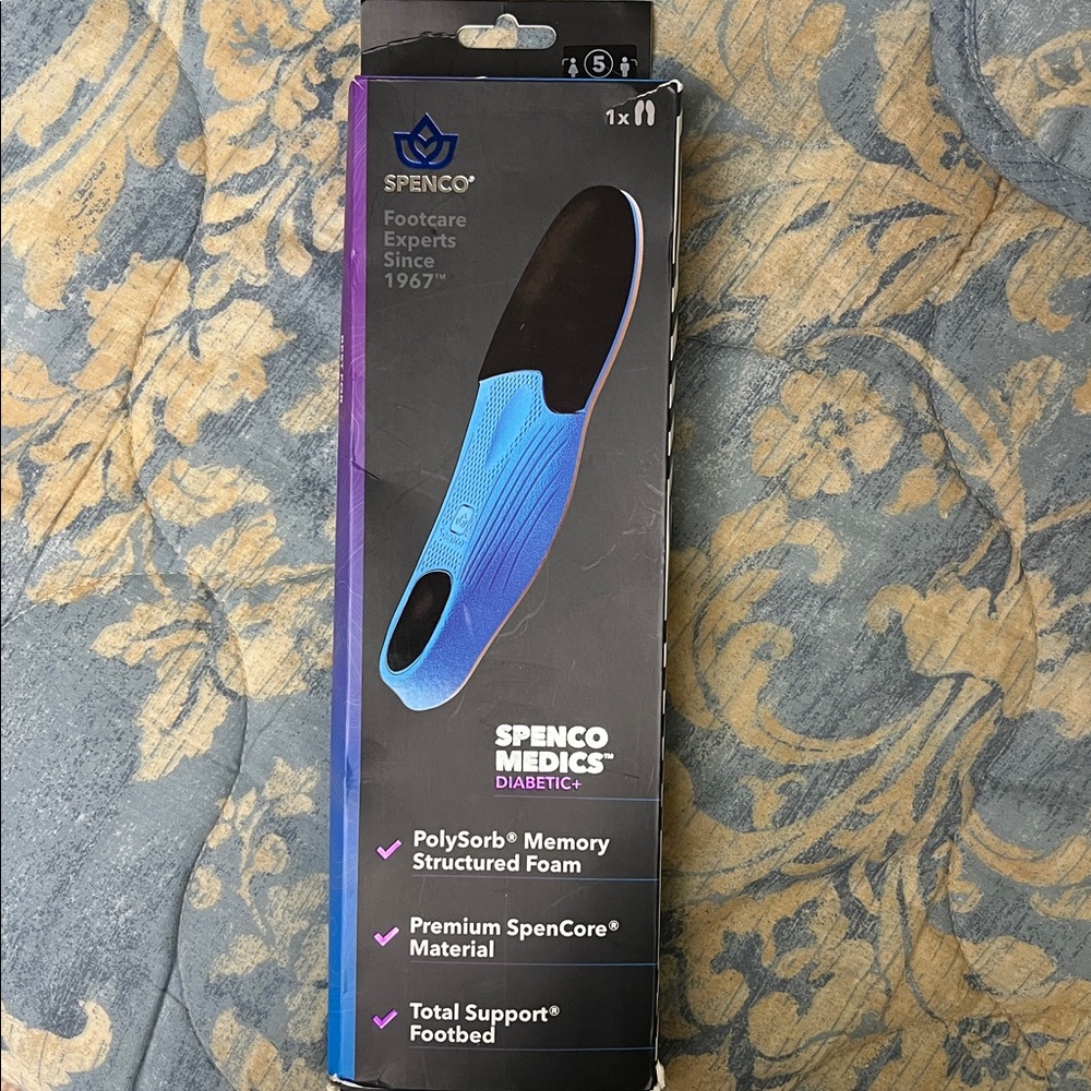 spenco medics diabetic shoes insole 13 14.5 womans , mens 12 - 13.5